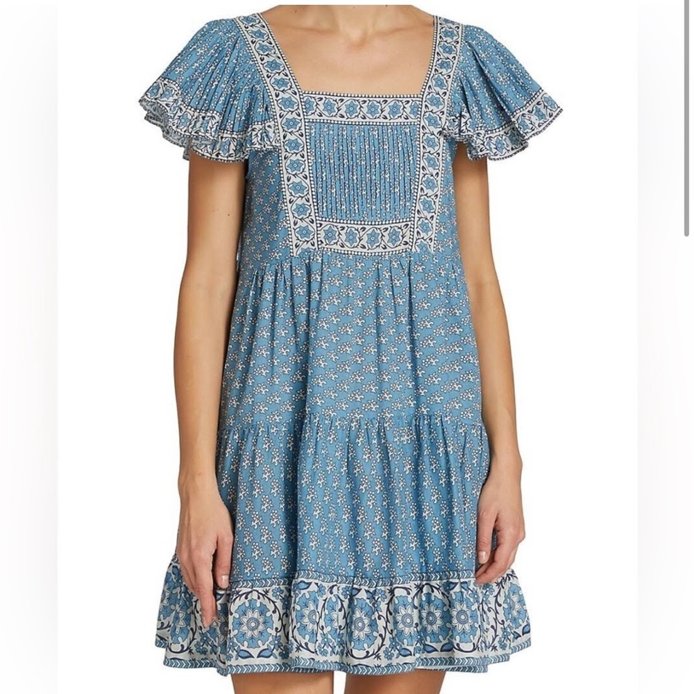 Sea NY Fernanda tile print flutter sleeve dress - Picture 2 of 5